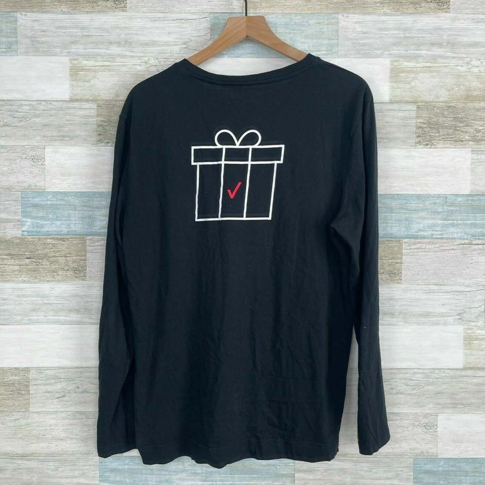 Verizon Wireless Present Logo Employee Uniform T Shirt Black Work Tee Mens Large